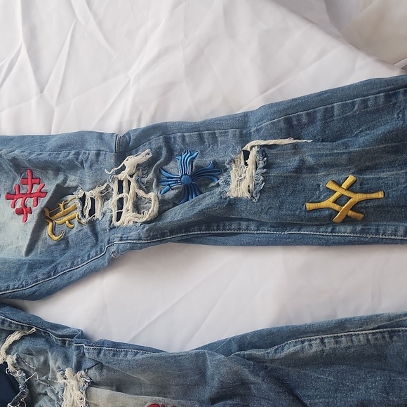 Smoke Rise Stylish Blue Distressed  Jeans - Picture 3 of 10